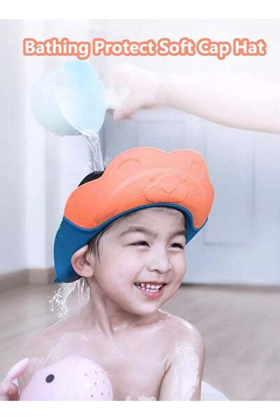 Generic Bath protective hat Cartoon ear-protecting shower cap Adjustable sili...
