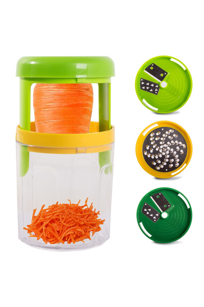 Ayawaska Spiralator manual 3-in-1, cu 3 accesorii de taiere interschimbabile,...