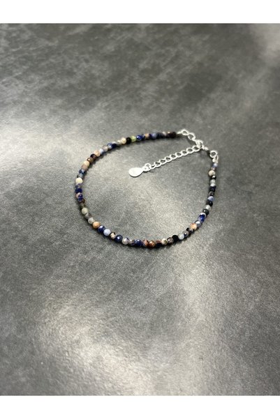 PIETRICELE Brățară din sodalit, 2mm, argint 925, 16cm+4