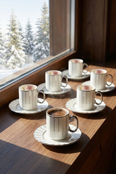 ACAR Ng-09240 Aisha Silver 6-Piece Coffee Cup Set