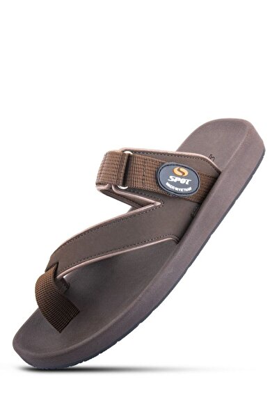 Spot Slippers for Men light weight comfort Men Slippers SS-7605 Brown