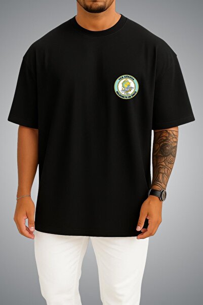 Bahriyeli Collection Oversize Tcg Gökova Logo Pocket Printed Unisex T-Shirt