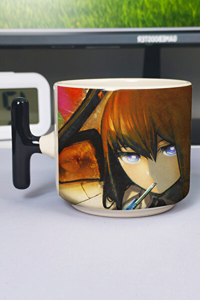 ZipZap كوب سيراميك فاخر مطبوع عليه رسومات أنمي Steins;Gate (قطعة واحدة) على ش...