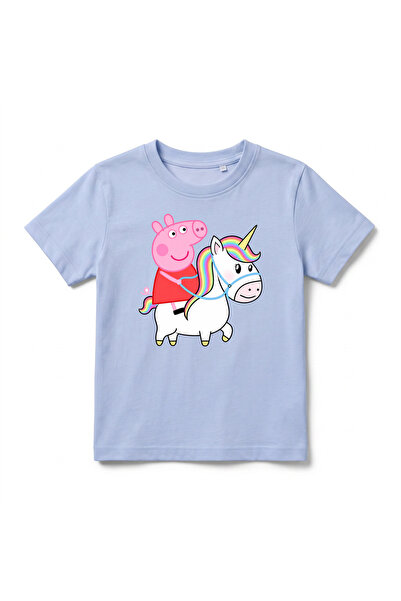 URBANTRENDSTORE Unisex dečija biciklistička majica sa temom Peppa Pig, okrugl...