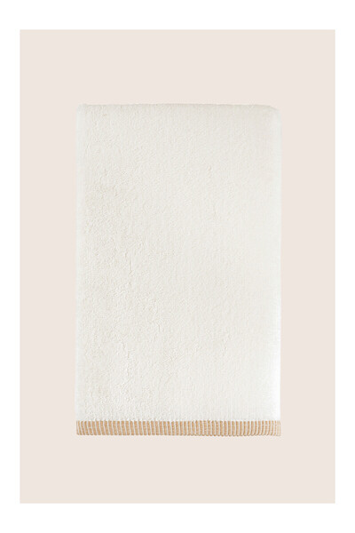 LC Waikiki Nevavm Farkıyla Marble 100% Cotton Bath Towel 70X140 cm Cream