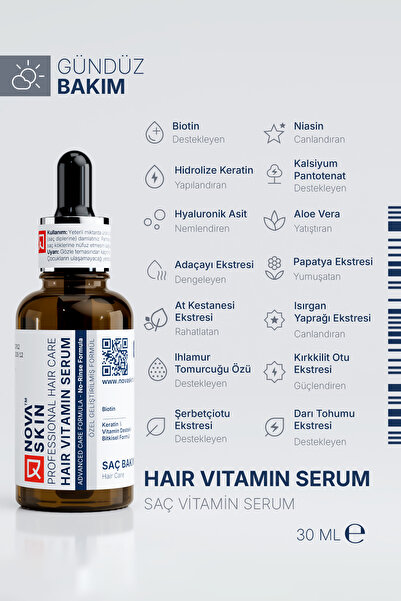 Novaskin Saç Vitamin & Bakım Serum Seti – 6 Ürün | 2 Aylık Orta-Yoğun Rutin