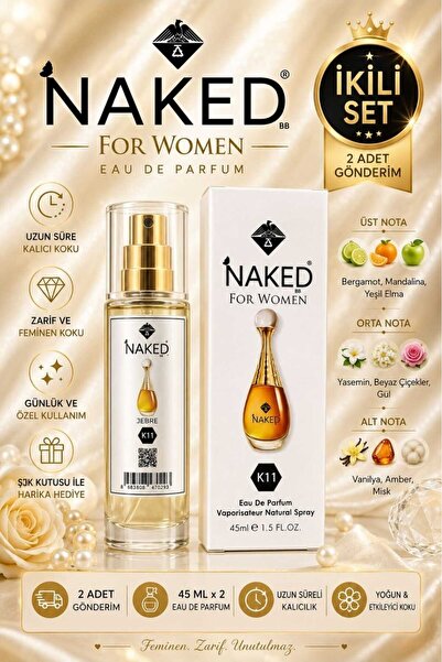 naked BB K11 Kadın Parfümü 45 ml x 2 Adet EDP Kadın Parfüm Seti