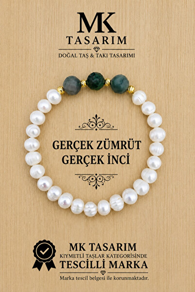 MK tasarım Real pearl real emerald bracelet mk.7000.827- comfort-calm-energy-...