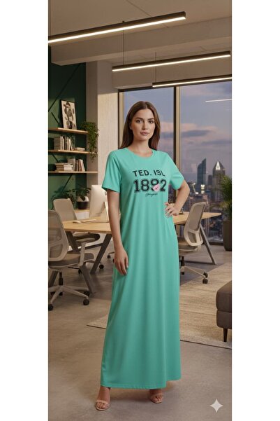 Alsadfine innovations Women's Oversized Pink Long Casual Print Dress with Sho...