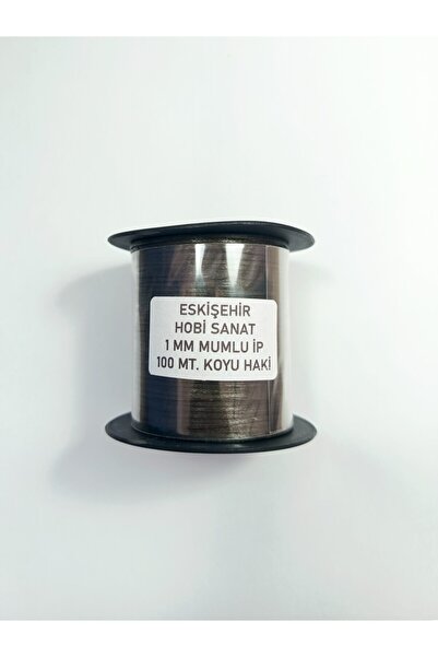 Eskişehir hobi sanat 1 mm 100 Meters Dark Khaki Green Color Waxed Cord Horseh...