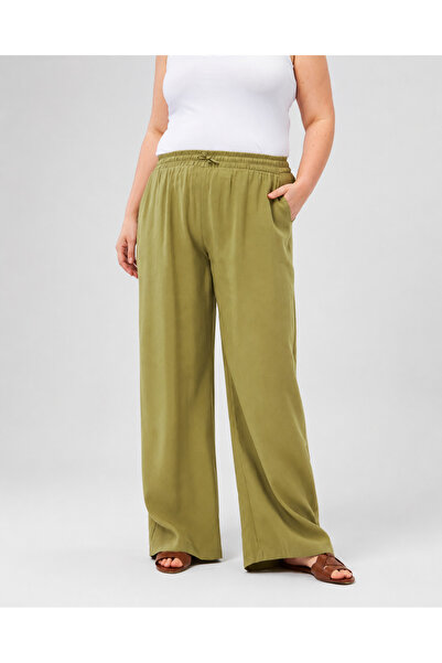 Curvy Trend Wide Leg Trousers with Elastic Waist