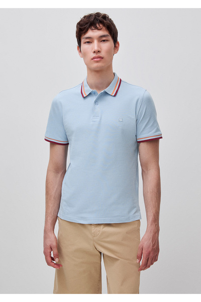 United Colors of Benetton Men's Light Blue Cotton Blend Logo Printed Regular ...