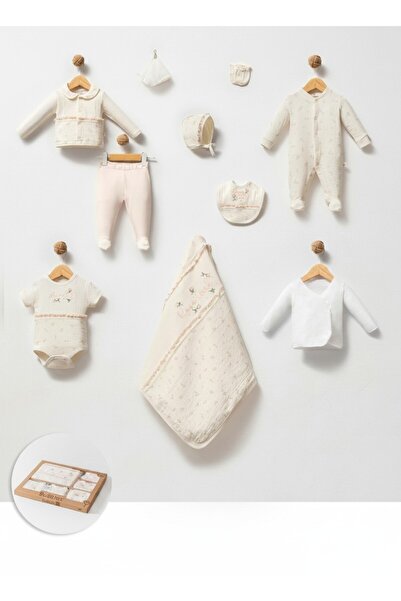 Mou&Kou 100% Cotton 10-Piece Newborn Baby Set with Blanket