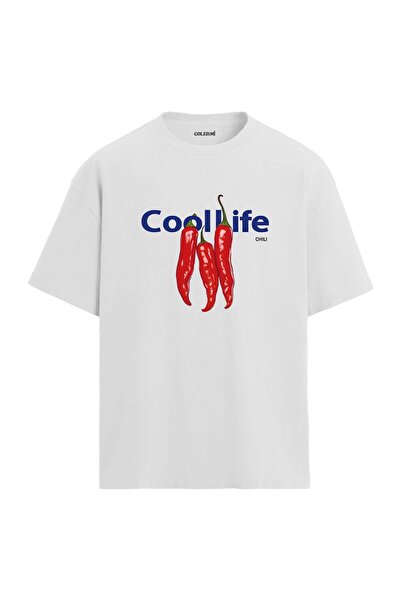 Colermi Cool Life Pepper Design Oversize T-Shirt