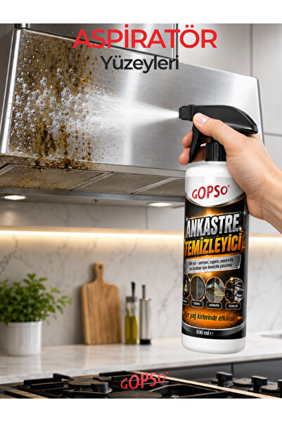 Gopso 2'li Ankastre Temizleyici Sprey 500 ml Airfryer Izgara Aspiratör Ocak Ağır Yağ Kirleri İçin