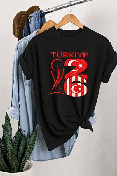 Auryne Jewelry Unisex Turkey World Cup Special Design T-Shirt 100% Organic Co...