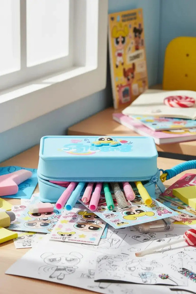 Miniso حقيبة مستحضرات التجميل المرخصة لـ Powerpuff Girls Bubbles - مقاومة للم...