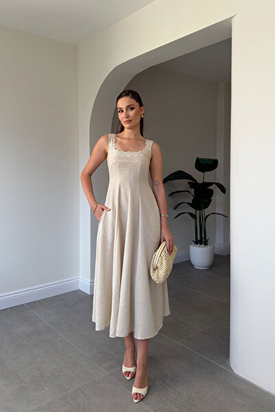 MAGARDE Fisto Detailed Tensel Dress - Brown