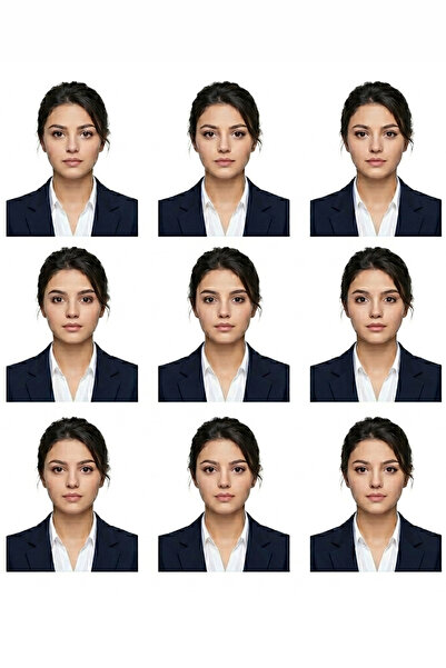 HAMŞO Tek 9 Adet Vesikalık Biyometrik Fotoğraf Baskısı Suya Dayanıklı Solmaz ...