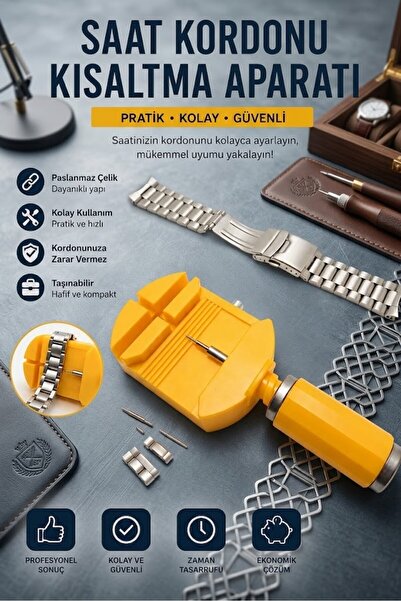 Leerybee Çelik Uçlu Kol Saati Kordon Kısaltma Aparatı Aleti Metal Çelik Kordo...