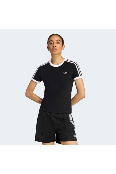 adidas 3-Stripes Kadın Siyah T-Shirt