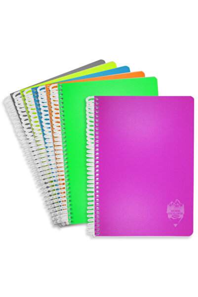 Daco Set de 10 caiete spiralate A5, liniate, 96 de pagini, copertă din plastic