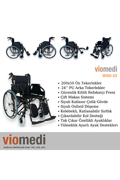 VIOMEDI WSD-23 Ayak Uzatılabilen Tekerlekli Sandalye