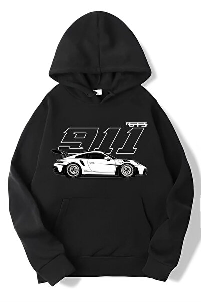 BRZ COLLECTION Unisex Oversize 911 Hoodie Black