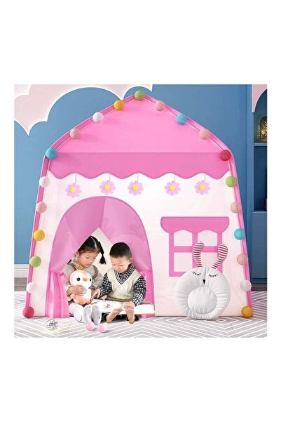 Generic kid's tent pink flower house, with ball light