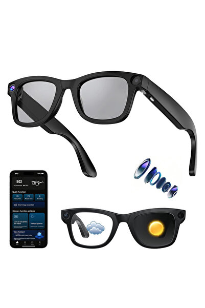 Elikliv Smart Glasses with Camera, 8MP 108OP HD Video Recording Glasses with ...
