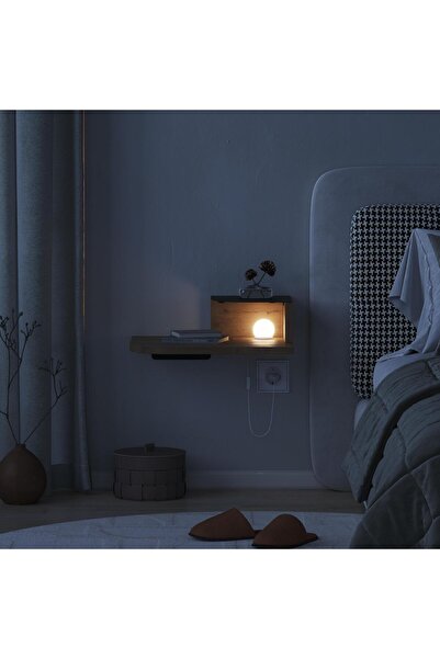 Mourah Home Luno Wall Mounted Nightstand 30cm W - Sepet