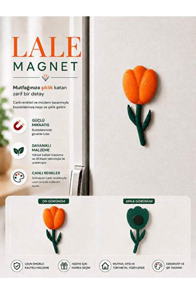 ZifiriArts Lale Magnet – Dekoratif Buzdolabı Süsü