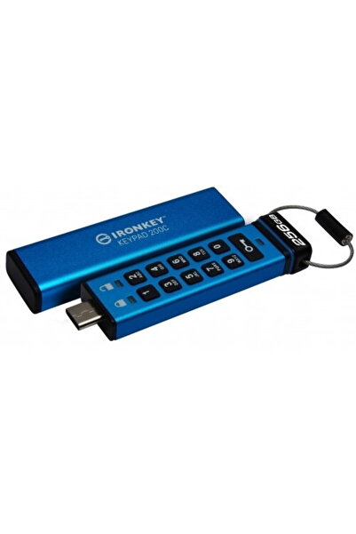 Kingston Stick de memorie IronKey Keypad 200C, 16 GB, USB-C, Albastru