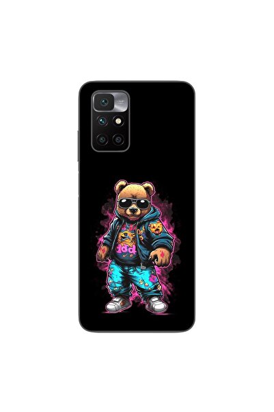 OEM Θήκη συμβατή με Xiaomi Redmi 10 Σιλικόνης Gel TPU με σχέδιο Αρκούδας, Μαύ...