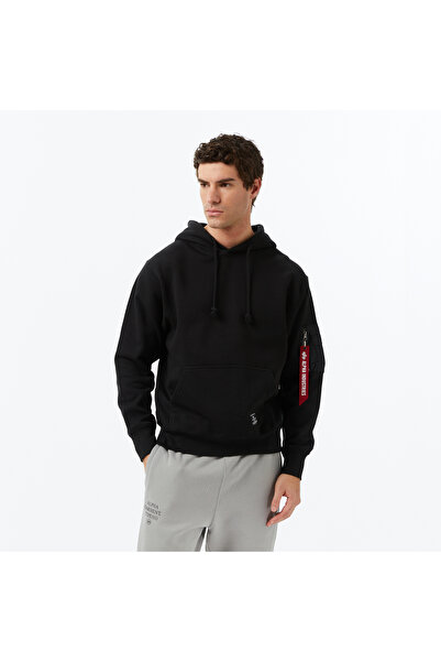 Alpha Industries Utility Pocket Erkek Siyah Hoodie