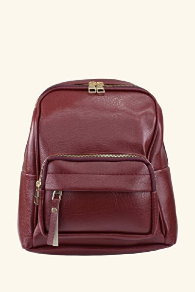 birizmoda Women's Soft Classa Leather Backpack - Burgundy