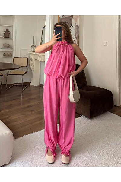 FERZOLAİO Athena Pembe Bluz Pantolon Takım