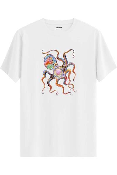 Colermi Artistic Octopus Printed Original Design T-Shirt