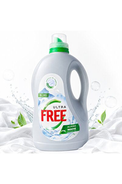 FREE Ultra Alpine White liquid laundry detergent, 4 L, 80 washes, for white l...