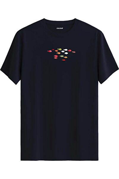 Colermi Colorful Fishes Minimal Design T-Shirt