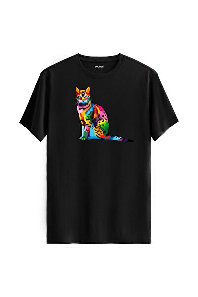 Colermi Colorful Milo Cat Printed T-Shirt