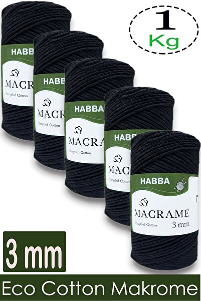 habba respect 1 Kilo Habba Cotton Macrame 3 mm - (Pack of 5) - 101