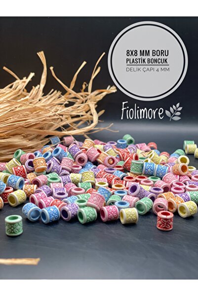 Fiolimore Pastelne cilindrične perle od 8 mm (25 grama, 95 komada) Hobi perle...