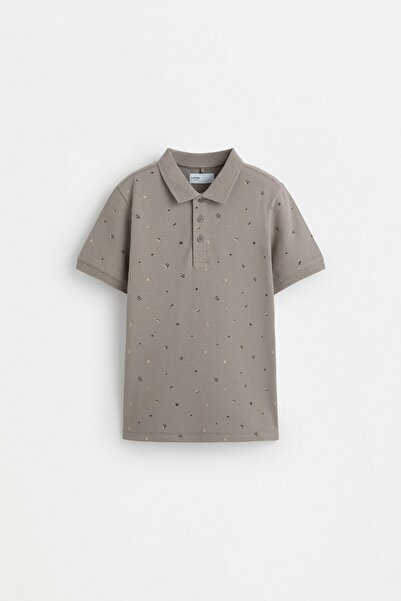 LEFTIES Desenli polo yaka t-shirt