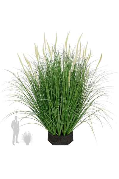 Roberto Rossi Iarba artificiala Onion Dogtail 81 cm cu 33 flori albe