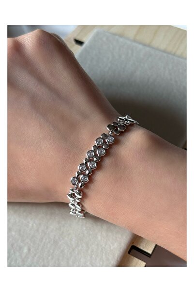 PALICE Xuping Zircon Stone Asymmetric Sequin Chain Bracelet