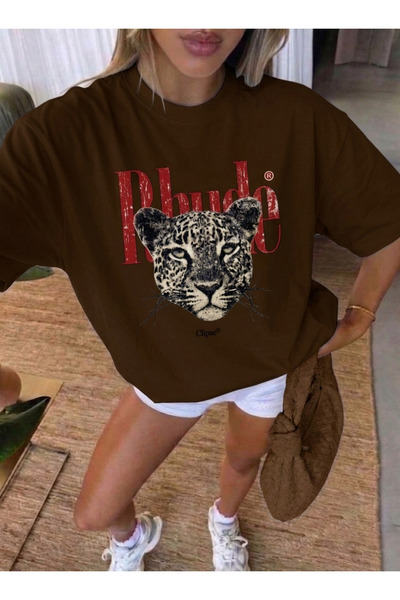 trendypassion Tricou unisex cu imprimeu leopard Rhude