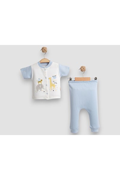 Melish Bebe طقم أطفال قطني مطبوع بأكمام قصيرة