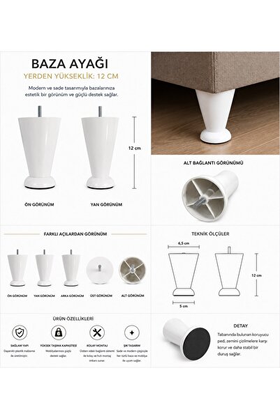 Büş Büş Aksesuar Noga za nameštaj, 12 cm, plastična noga, Misline, ormarić, T...
