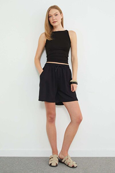 Fulla Moda Elastic Waist Pocketed Modal Shorts